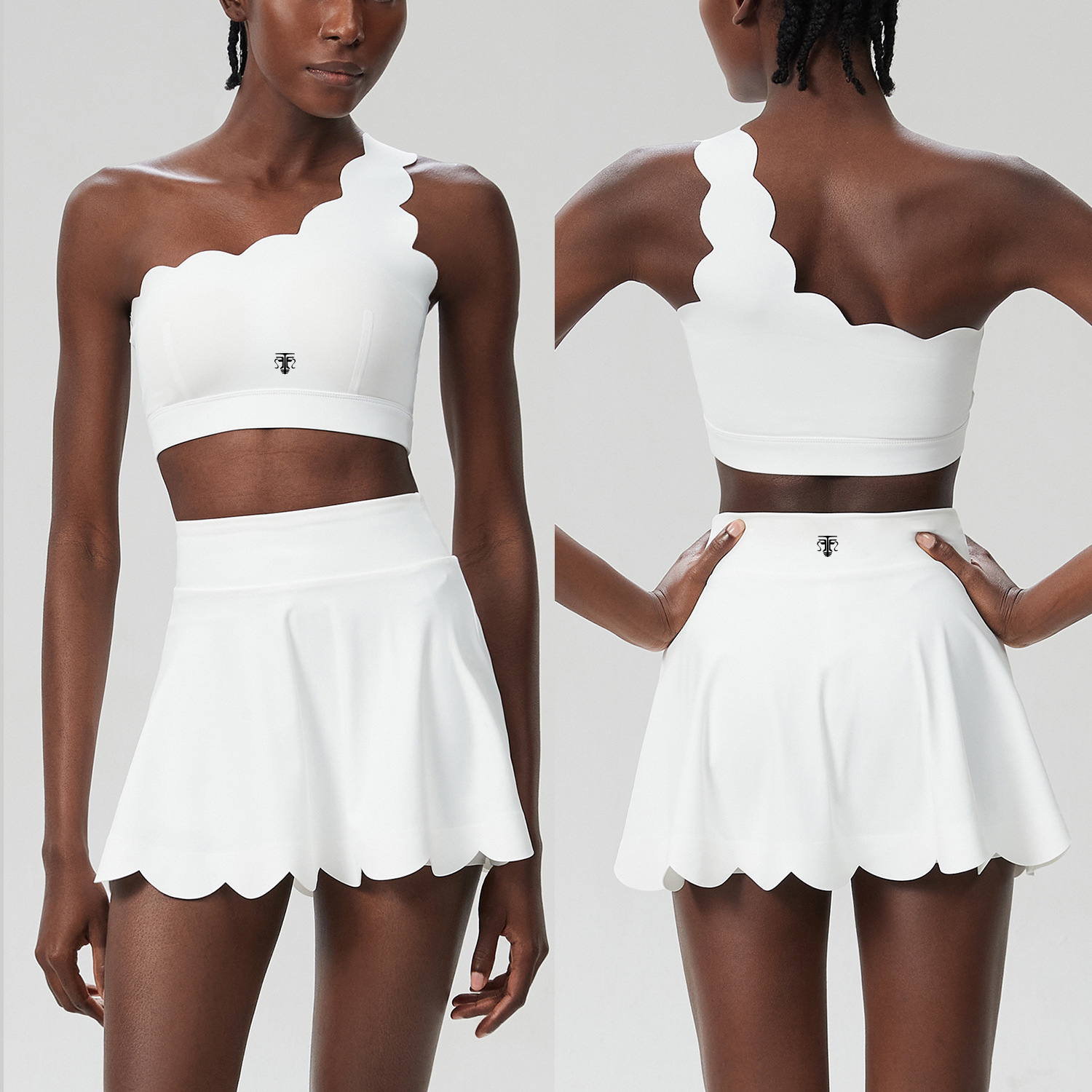 Conjunto Deportivo One Shoulder Active (Top Asimétrico + Falda Short) - Imagen de 2