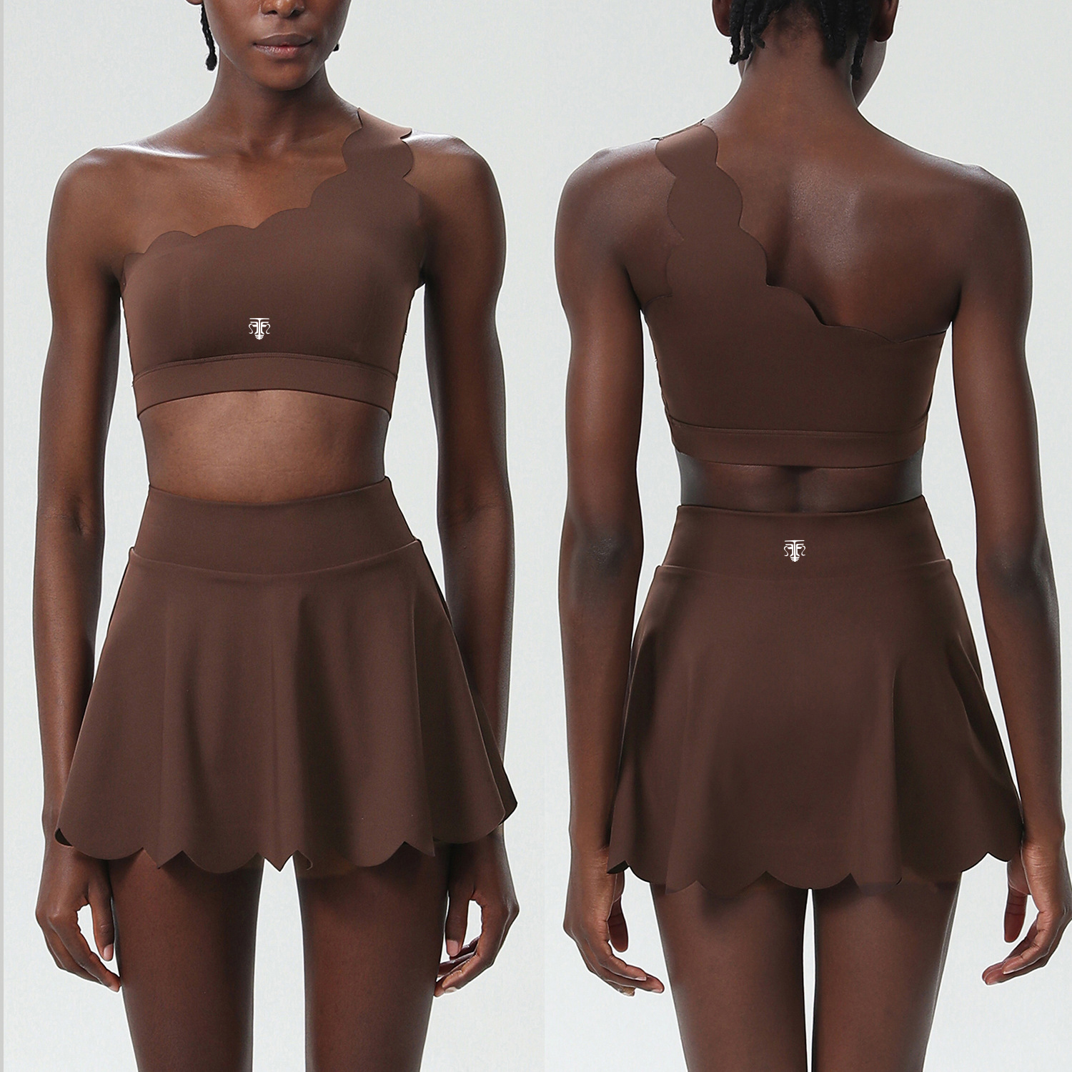 Conjunto Deportivo One Shoulder Active (Top Asimétrico + Falda Short) - Imagen de 6