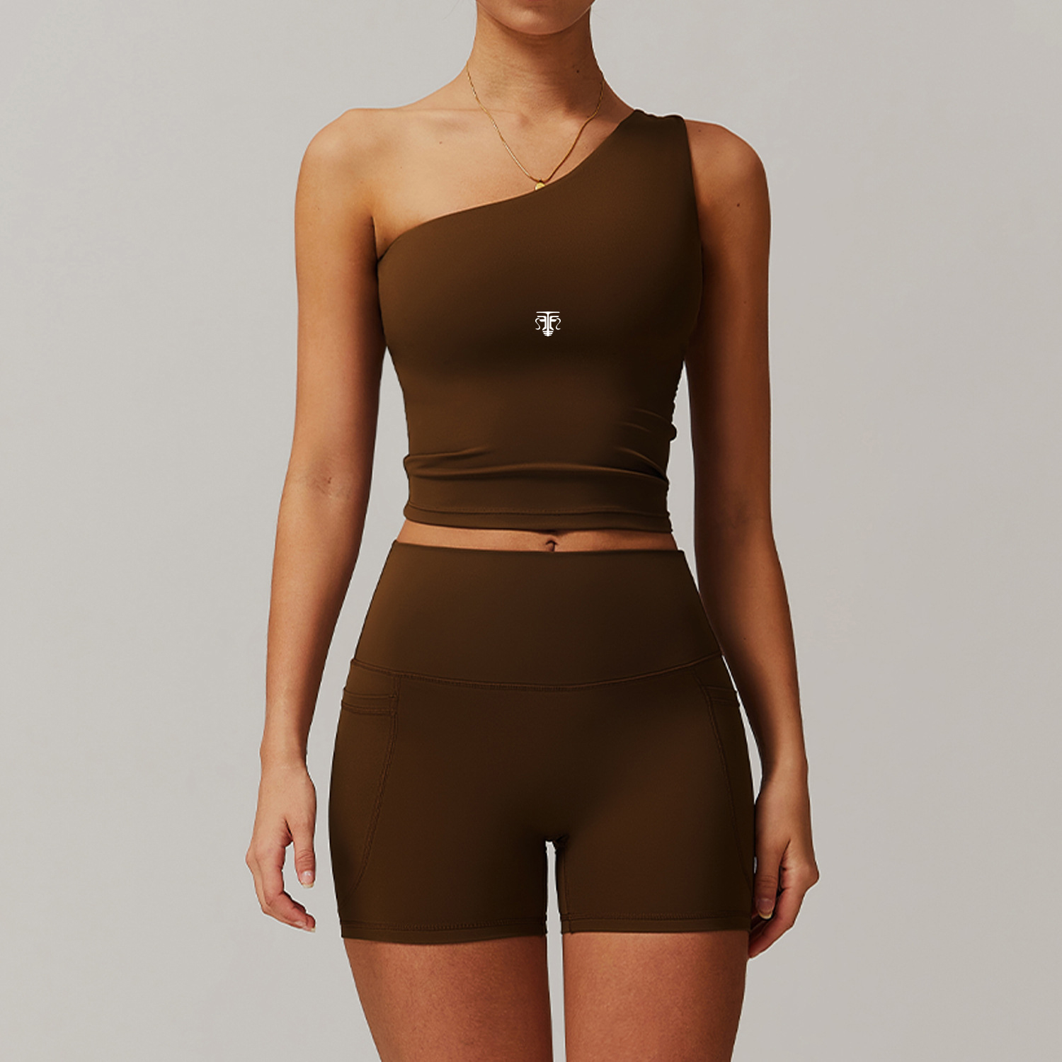 Conjunto Deportivo One Shoulder Sculpt Fit (Top + Short) - Imagen de 8