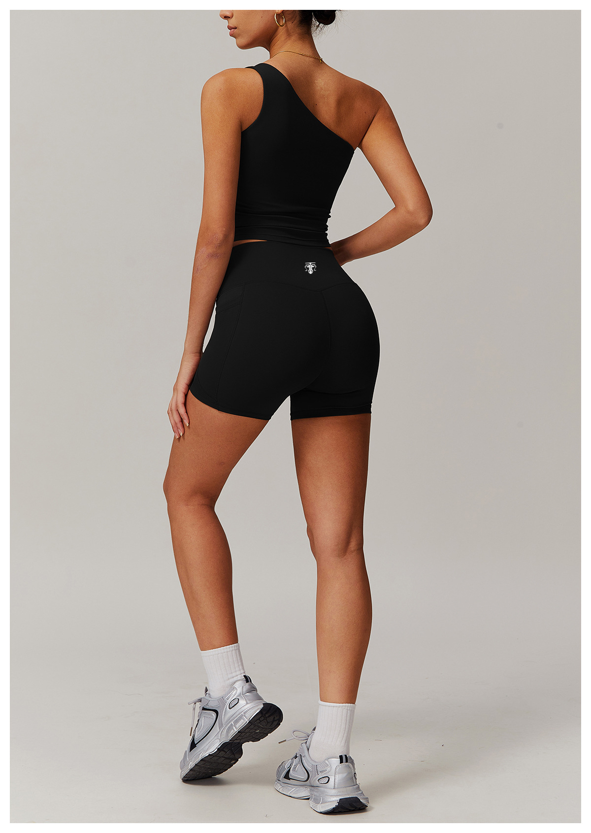 Conjunto Deportivo One Shoulder Sculpt Fit (Top + Short) - Imagen de 2