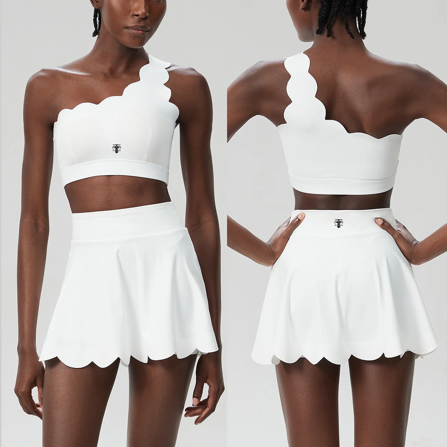 Conjunto Deportivo One Shoulder Active (Top Asimétrico + Falda Short) - Imagen de 2