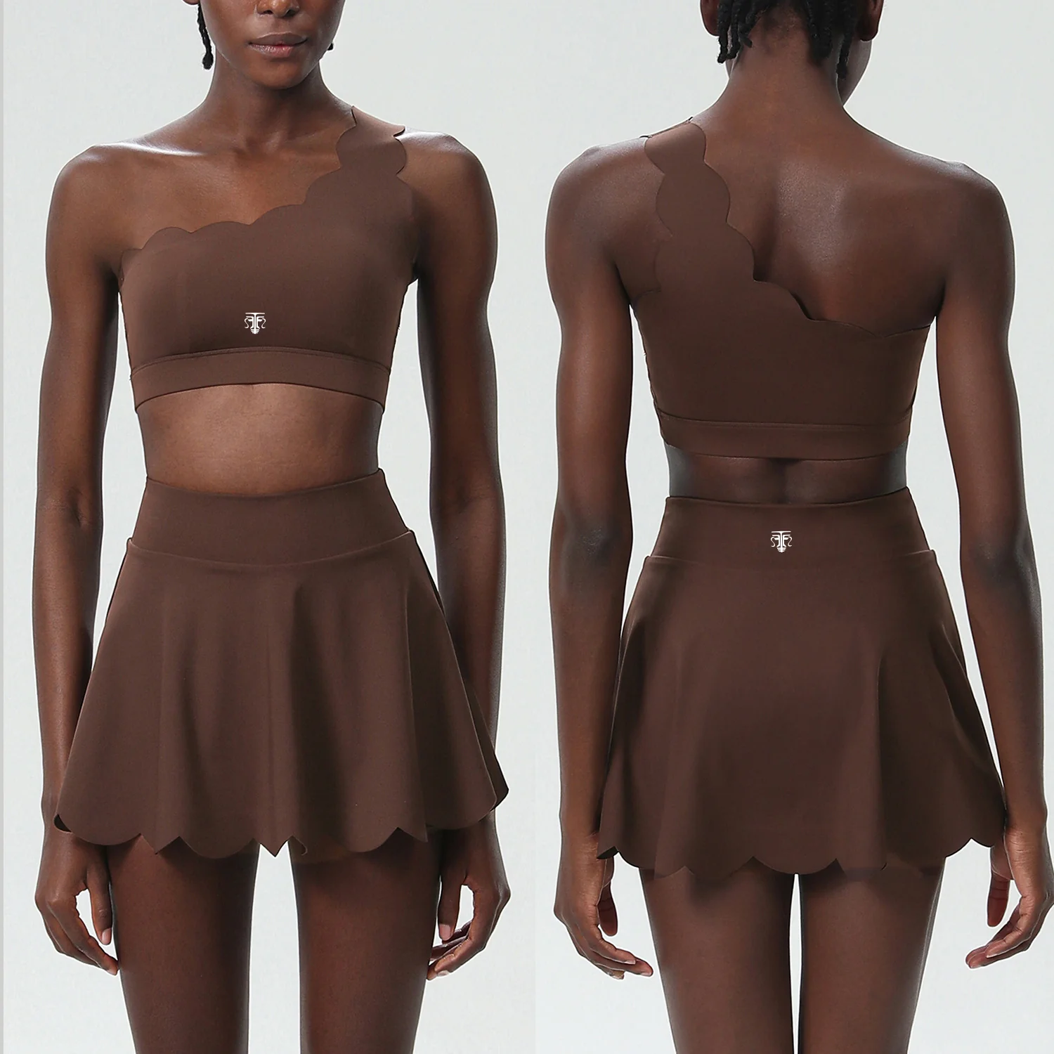 Conjunto Deportivo One Shoulder Active (Top Asimétrico + Falda Short) - Imagen de 6