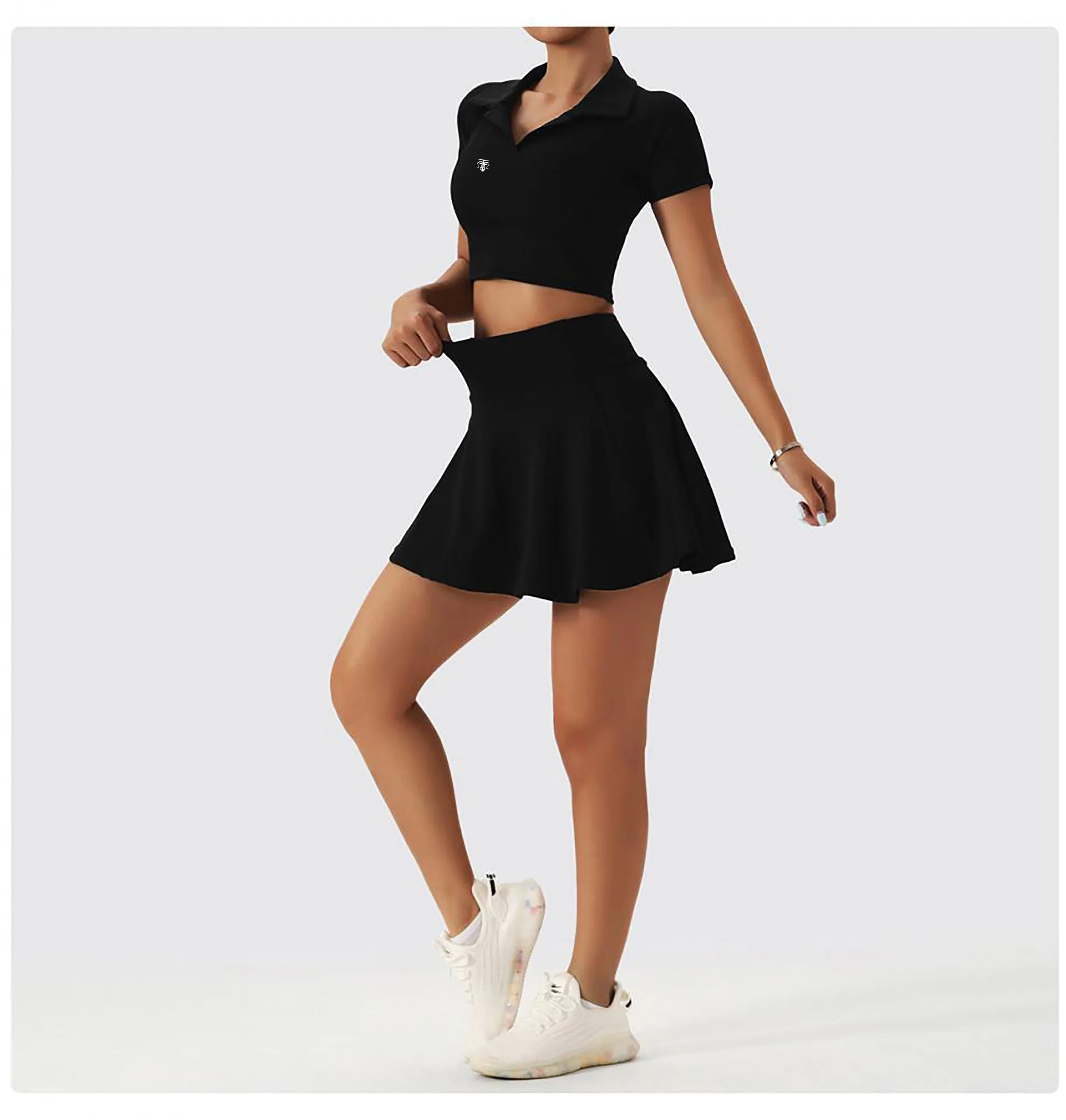 Conjunto Deportivo Active Polo Fit (Top + Falda Short) para pádel, tenis, golf y gym. - Imagen de 2